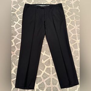 John Varvatos Men's Black Solid Wool Dress Pants 38R X 29 (extra 2.5” Cuffed)